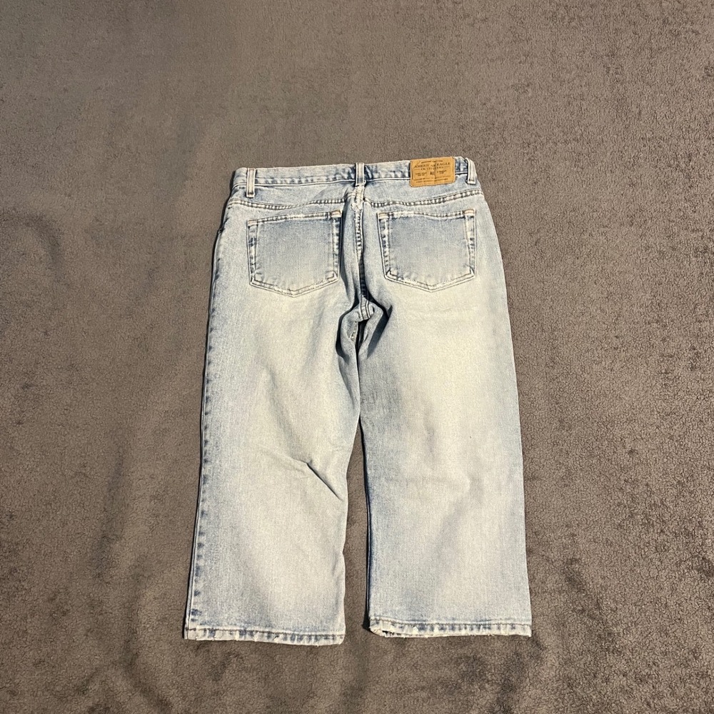 Vintage Y2K American Eagle Light Wash Denim Capris Jeans Size 10 Cotton